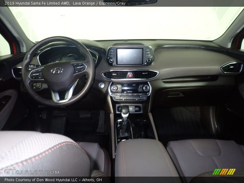 Lava Orange / Espresso/Gray 2019 Hyundai Santa Fe Limited AWD