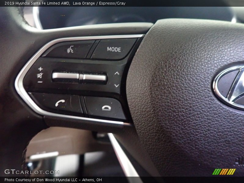 Lava Orange / Espresso/Gray 2019 Hyundai Santa Fe Limited AWD