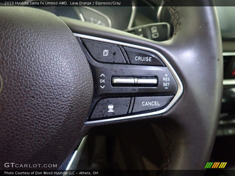 Lava Orange / Espresso/Gray 2019 Hyundai Santa Fe Limited AWD
