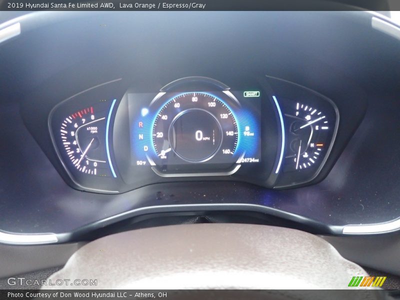 Lava Orange / Espresso/Gray 2019 Hyundai Santa Fe Limited AWD