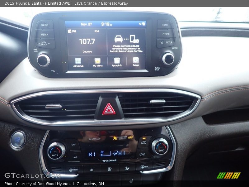 Lava Orange / Espresso/Gray 2019 Hyundai Santa Fe Limited AWD