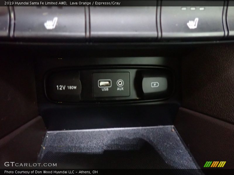 Lava Orange / Espresso/Gray 2019 Hyundai Santa Fe Limited AWD