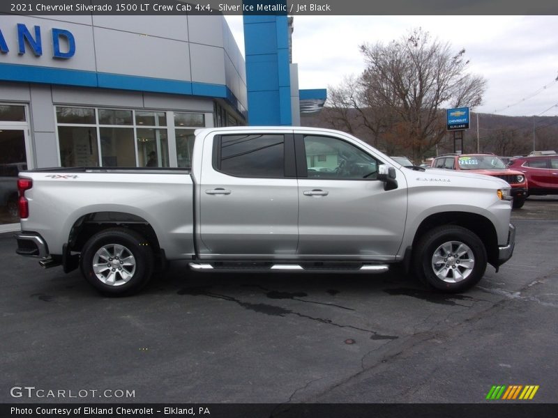 Silver Ice Metallic / Jet Black 2021 Chevrolet Silverado 1500 LT Crew Cab 4x4
