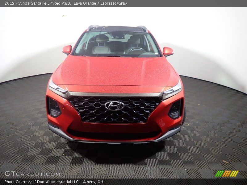 Lava Orange / Espresso/Gray 2019 Hyundai Santa Fe Limited AWD