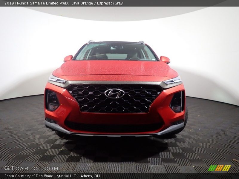 Lava Orange / Espresso/Gray 2019 Hyundai Santa Fe Limited AWD