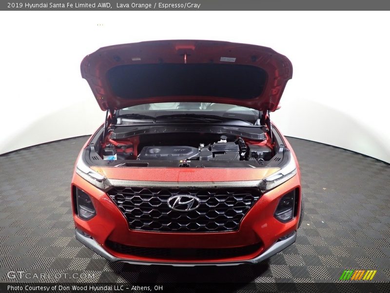 Lava Orange / Espresso/Gray 2019 Hyundai Santa Fe Limited AWD