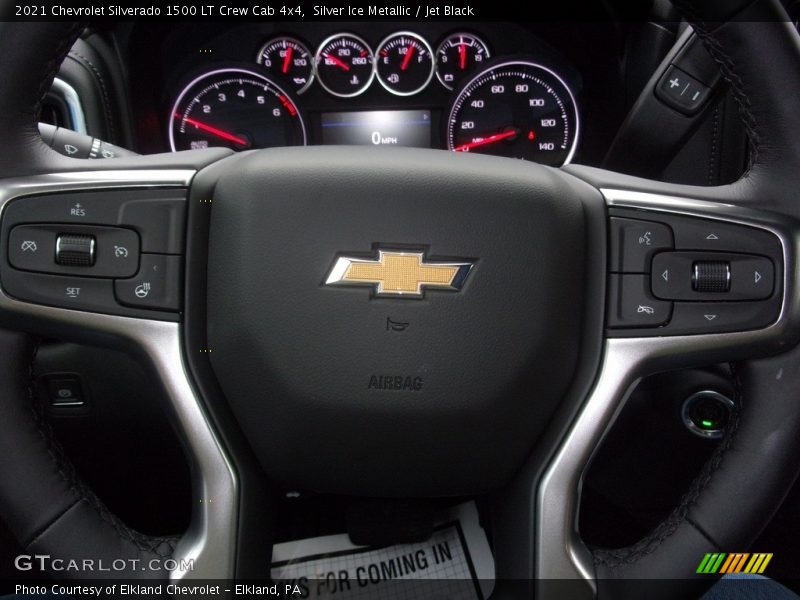 Silver Ice Metallic / Jet Black 2021 Chevrolet Silverado 1500 LT Crew Cab 4x4