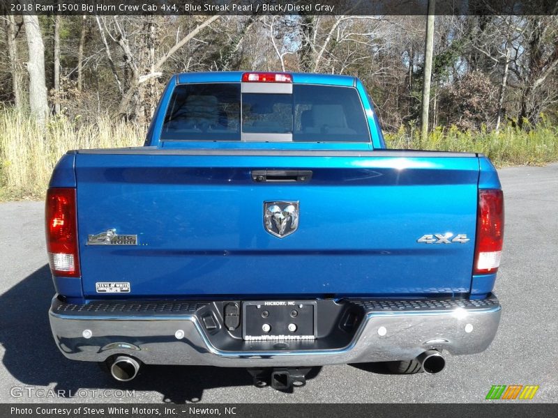 Blue Streak Pearl / Black/Diesel Gray 2018 Ram 1500 Big Horn Crew Cab 4x4