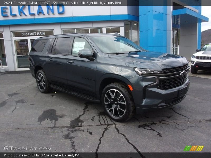 Shadow Gray Metallic / Jet Black/Victory Red 2021 Chevrolet Suburban RST