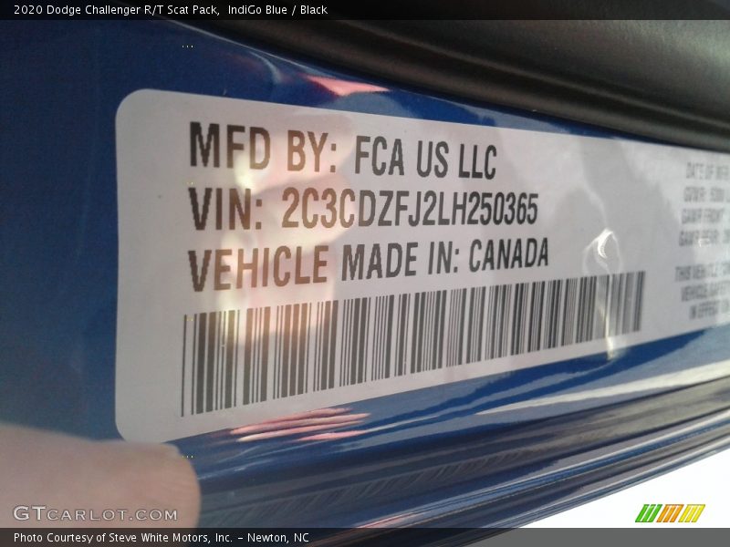 IndiGo Blue / Black 2020 Dodge Challenger R/T Scat Pack