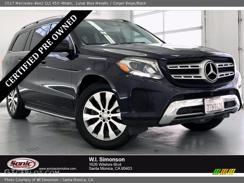 Lunar Blue Metallic / Ginger Beige/Black 2017 Mercedes-Benz GLS 450 4Matic