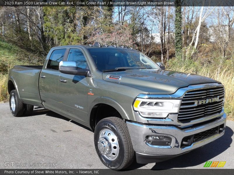 Olive Green Pearl / Mountain Brown/Light Mountain Brown 2020 Ram 3500 Laramie Crew Cab 4x4