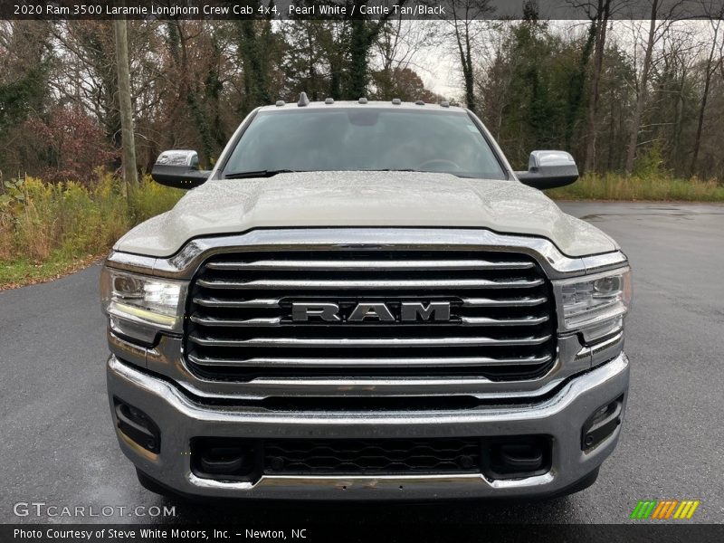Pearl White / Cattle Tan/Black 2020 Ram 3500 Laramie Longhorn Crew Cab 4x4