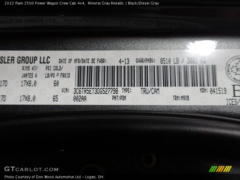 Mineral Gray Metallic / Black/Diesel Gray 2013 Ram 2500 Power Wagon Crew Cab 4x4