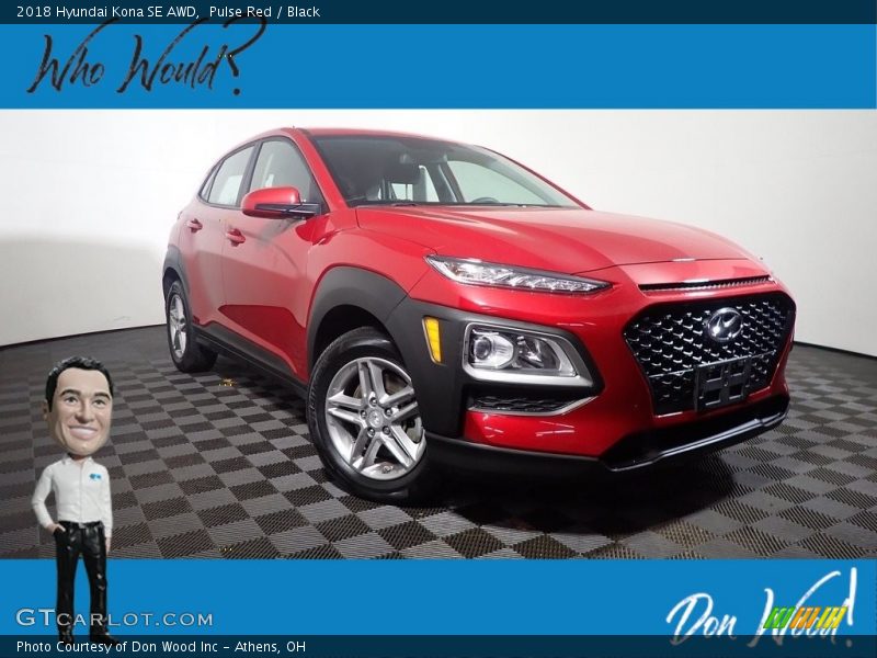 Pulse Red / Black 2018 Hyundai Kona SE AWD