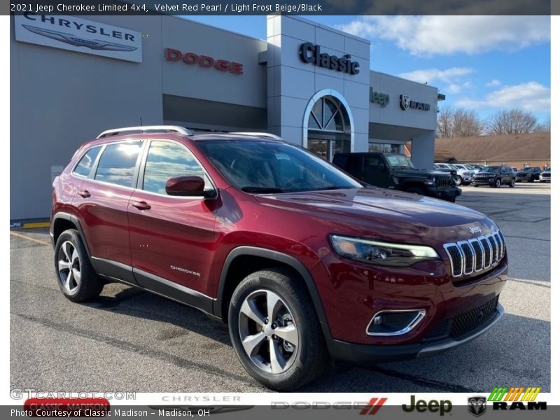 Velvet Red Pearl / Light Frost Beige/Black 2021 Jeep Cherokee Limited 4x4