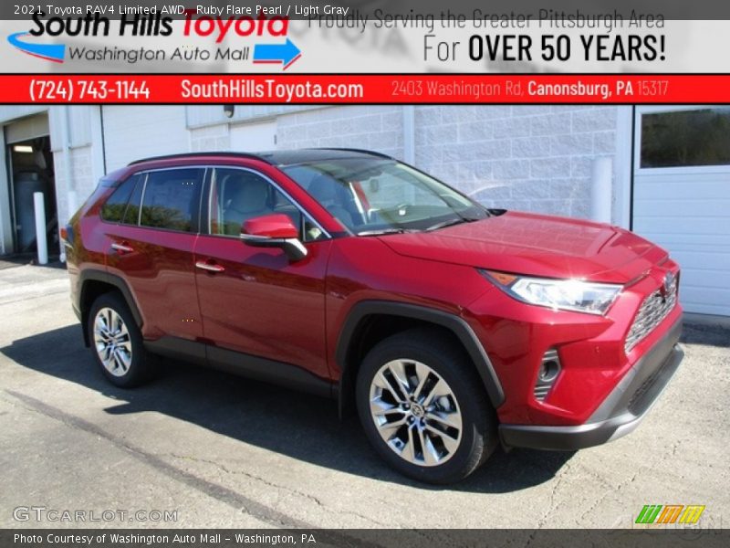 Ruby Flare Pearl / Light Gray 2021 Toyota RAV4 Limited AWD