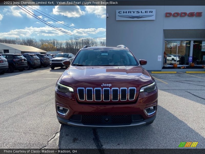 Velvet Red Pearl / Light Frost Beige/Black 2021 Jeep Cherokee Limited 4x4