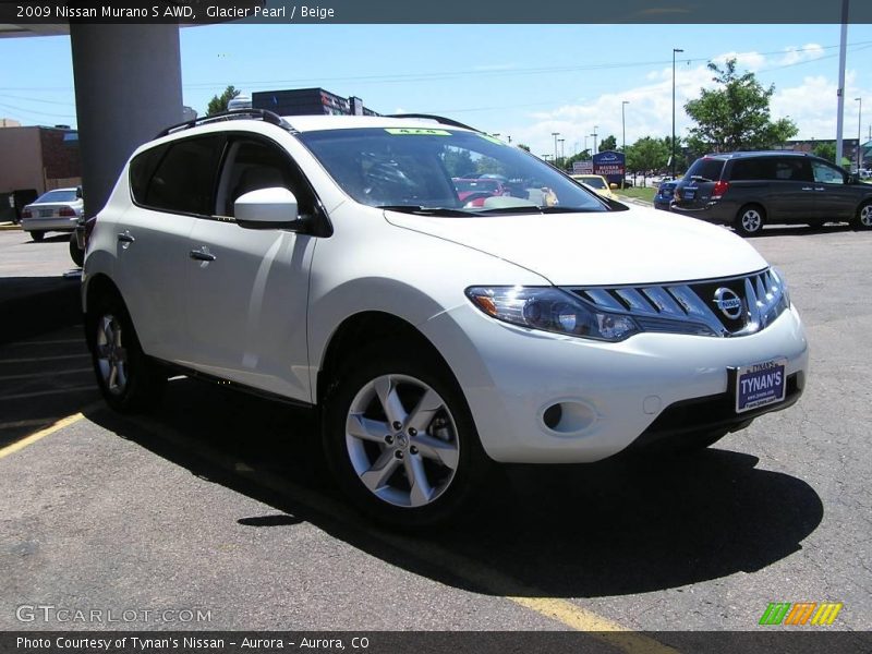 Glacier Pearl / Beige 2009 Nissan Murano S AWD