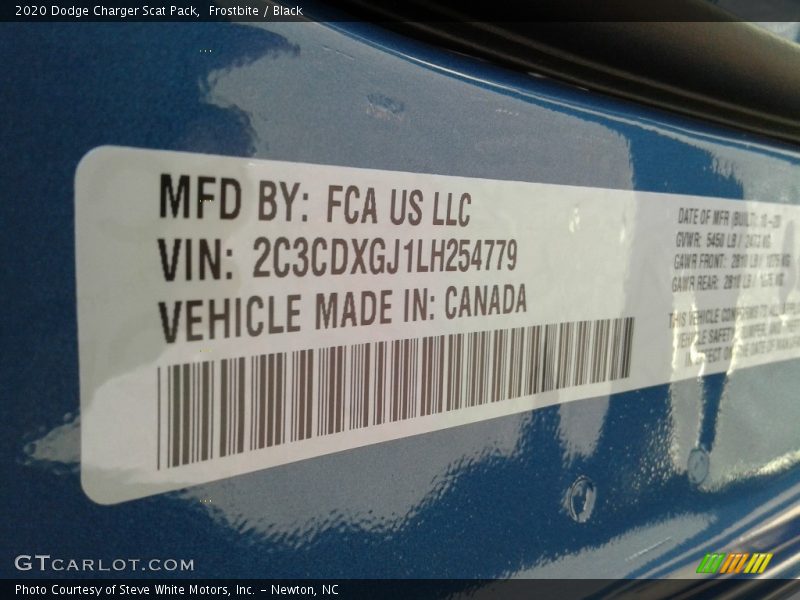 Frostbite / Black 2020 Dodge Charger Scat Pack