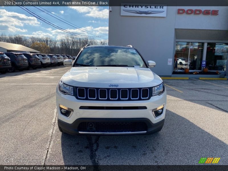 Pearl White Tri–Coat / Black 2021 Jeep Compass Limited 4x4