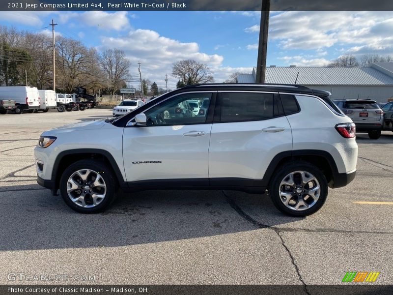 Pearl White Tri–Coat / Black 2021 Jeep Compass Limited 4x4