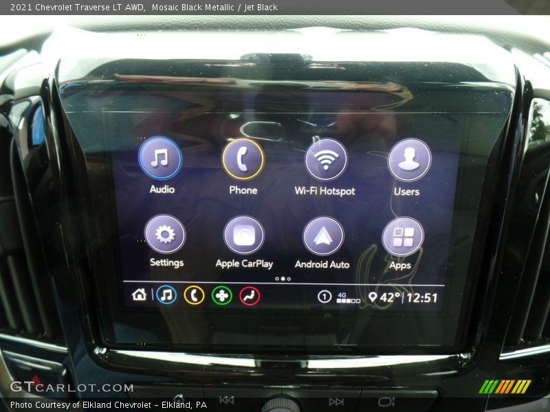 Mosaic Black Metallic / Jet Black 2021 Chevrolet Traverse LT AWD