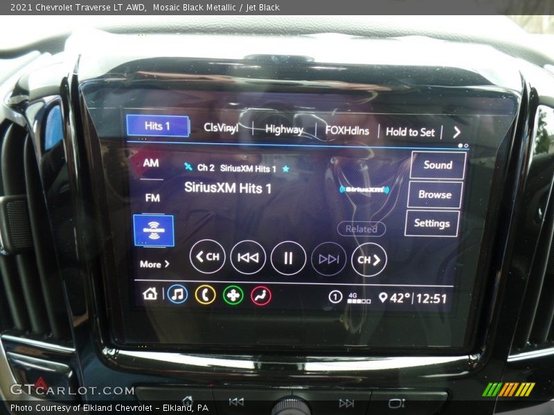 Mosaic Black Metallic / Jet Black 2021 Chevrolet Traverse LT AWD