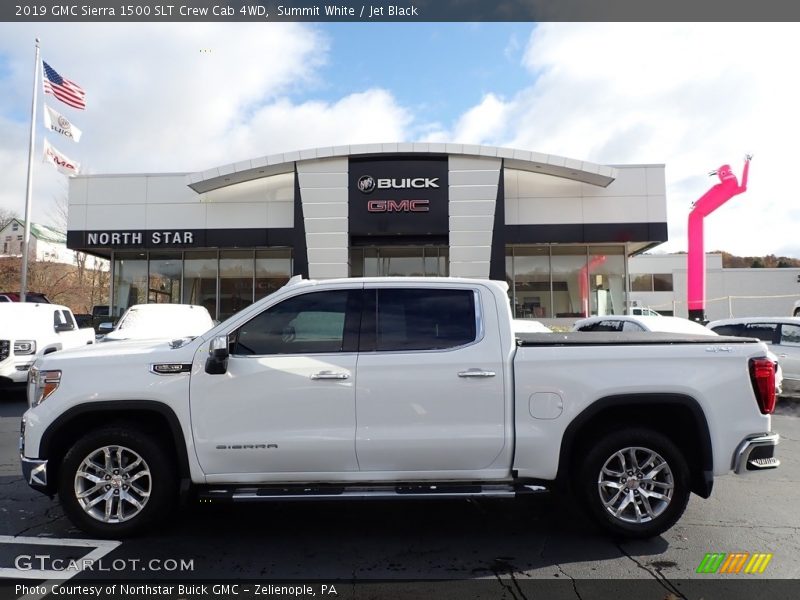 Summit White / Jet Black 2019 GMC Sierra 1500 SLT Crew Cab 4WD