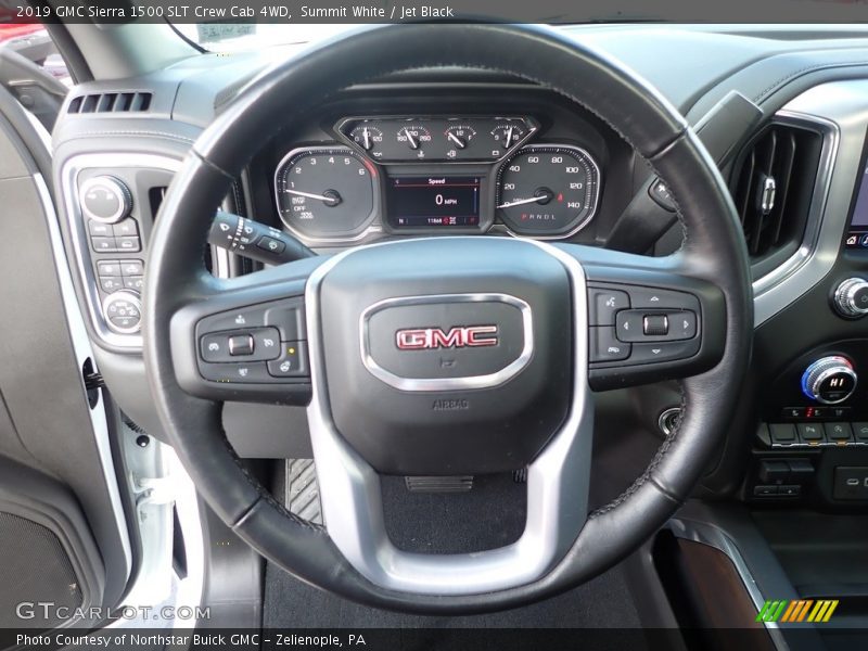 Summit White / Jet Black 2019 GMC Sierra 1500 SLT Crew Cab 4WD