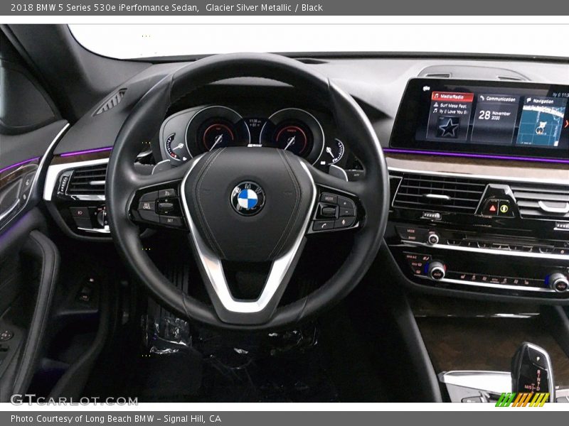Glacier Silver Metallic / Black 2018 BMW 5 Series 530e iPerfomance Sedan