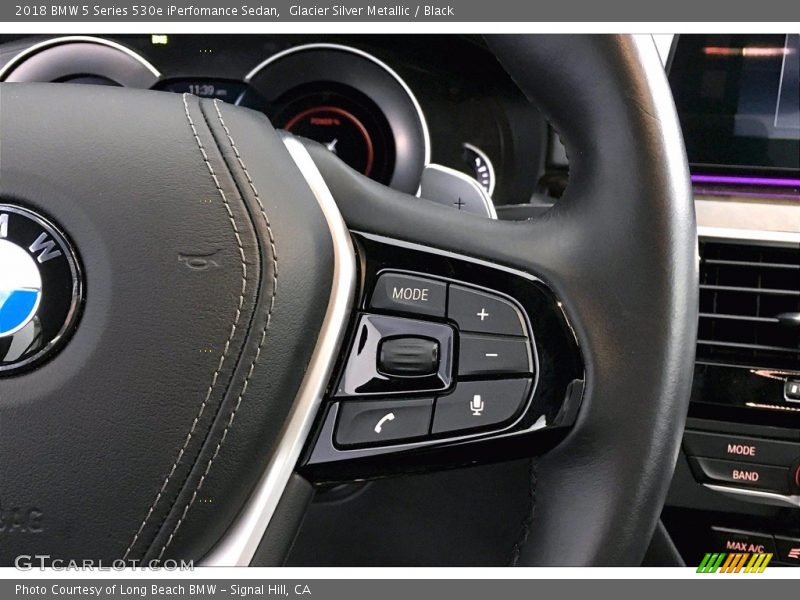 Glacier Silver Metallic / Black 2018 BMW 5 Series 530e iPerfomance Sedan