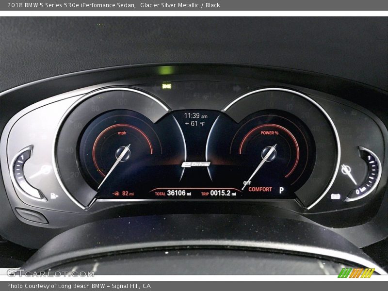 Glacier Silver Metallic / Black 2018 BMW 5 Series 530e iPerfomance Sedan
