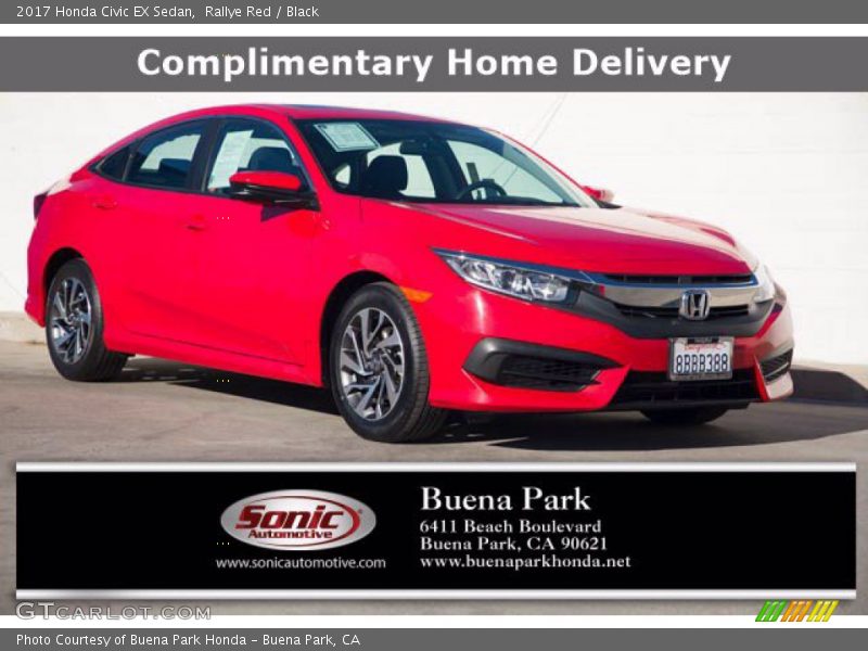 Rallye Red / Black 2017 Honda Civic EX Sedan