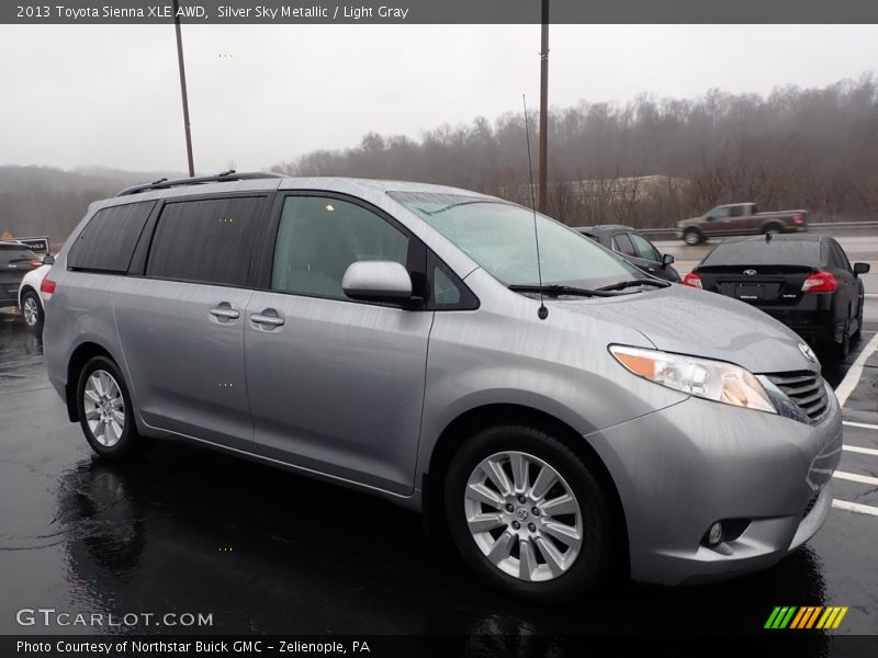 Silver Sky Metallic / Light Gray 2013 Toyota Sienna XLE AWD