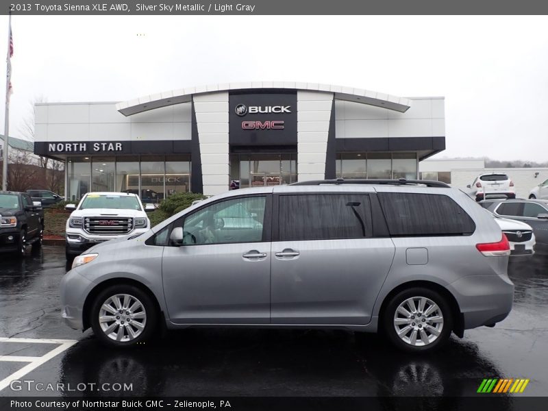Silver Sky Metallic / Light Gray 2013 Toyota Sienna XLE AWD