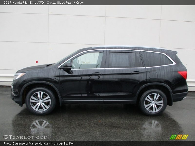 Crystal Black Pearl / Gray 2017 Honda Pilot EX-L AWD