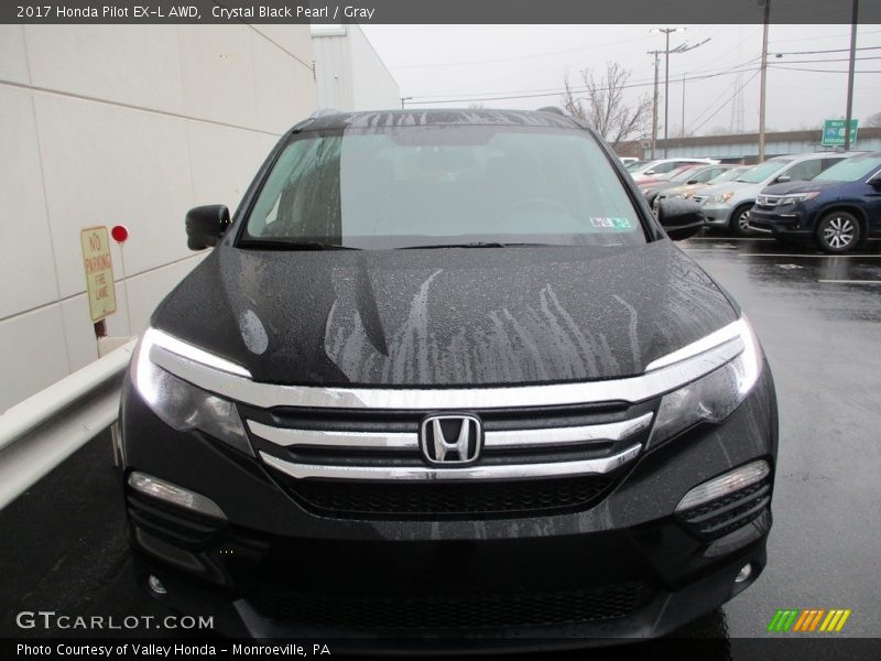 Crystal Black Pearl / Gray 2017 Honda Pilot EX-L AWD
