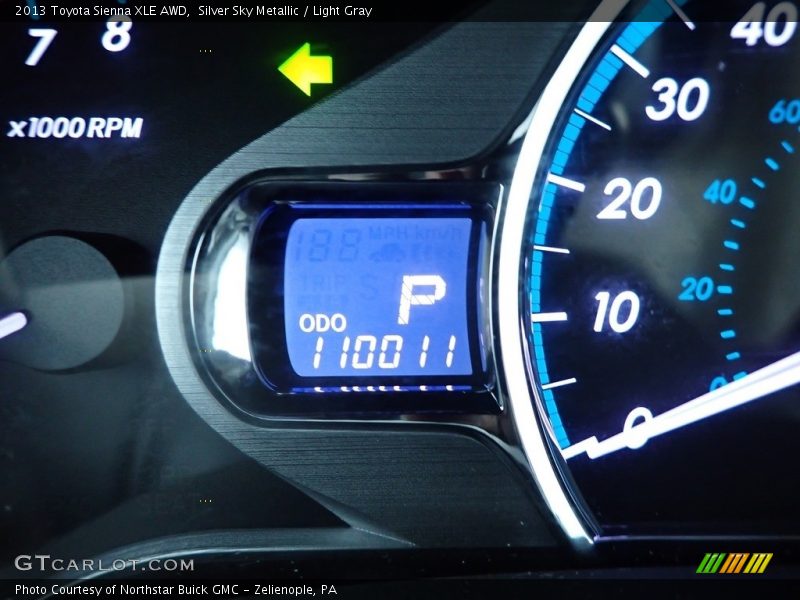 Silver Sky Metallic / Light Gray 2013 Toyota Sienna XLE AWD