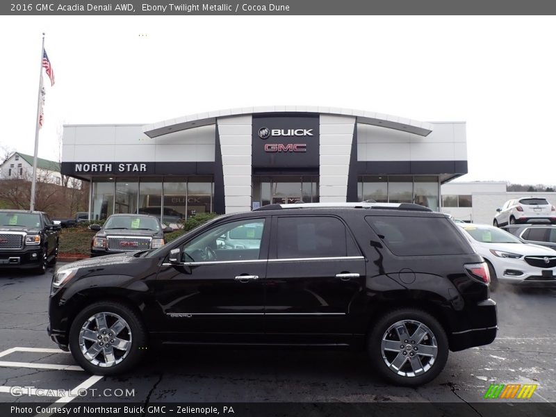 Ebony Twilight Metallic / Cocoa Dune 2016 GMC Acadia Denali AWD