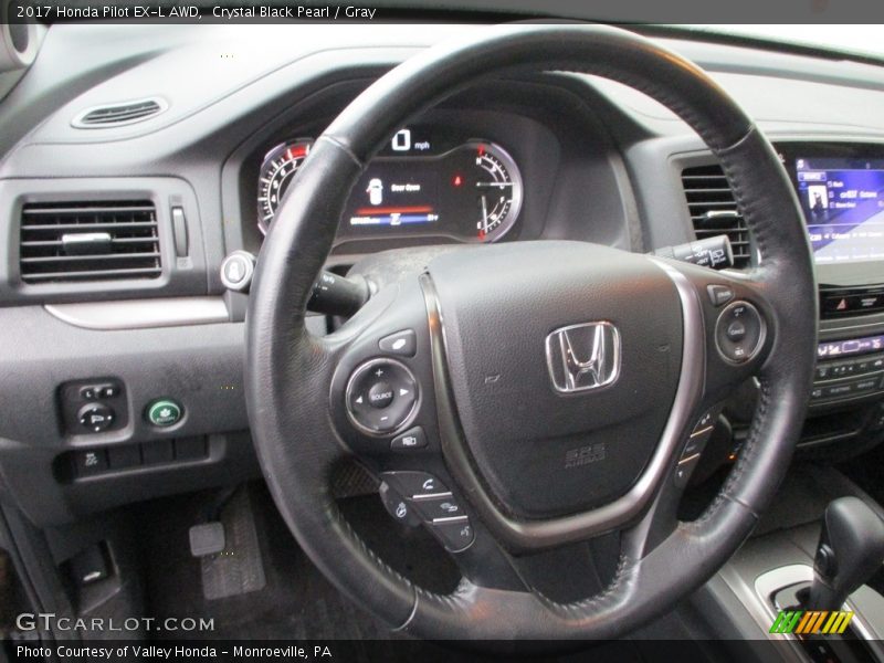 Crystal Black Pearl / Gray 2017 Honda Pilot EX-L AWD