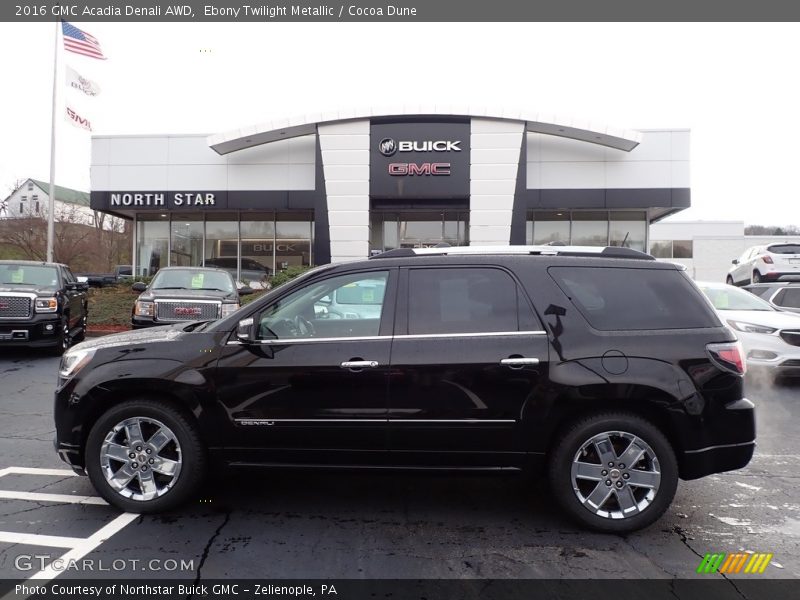 Ebony Twilight Metallic / Cocoa Dune 2016 GMC Acadia Denali AWD