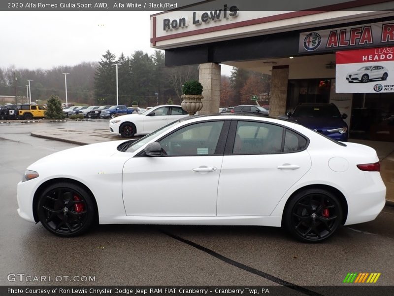 Alfa White / Black/Red 2020 Alfa Romeo Giulia Sport AWD
