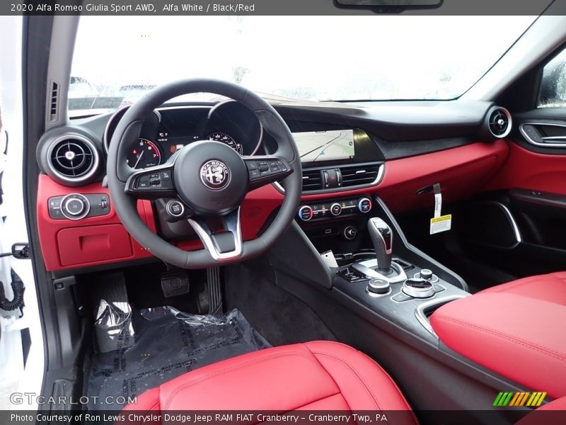 Alfa White / Black/Red 2020 Alfa Romeo Giulia Sport AWD