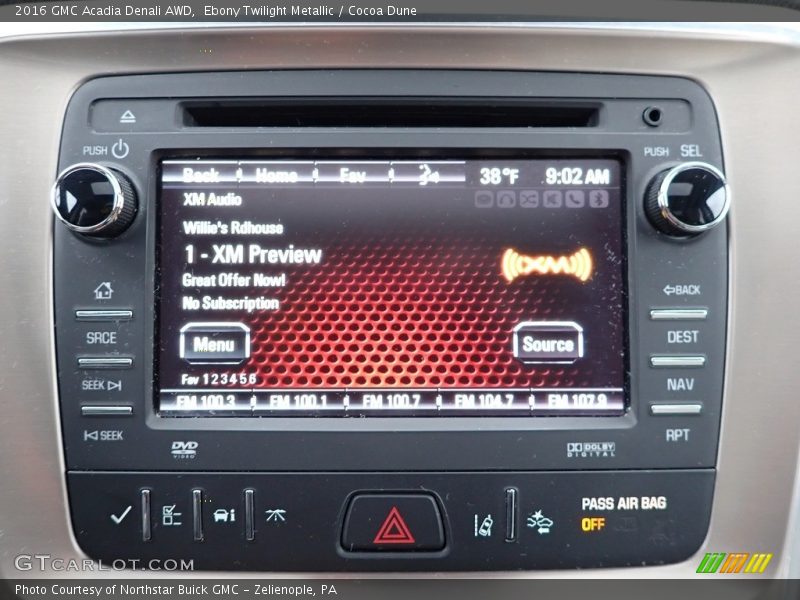 Ebony Twilight Metallic / Cocoa Dune 2016 GMC Acadia Denali AWD