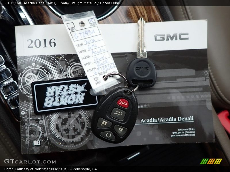 Ebony Twilight Metallic / Cocoa Dune 2016 GMC Acadia Denali AWD