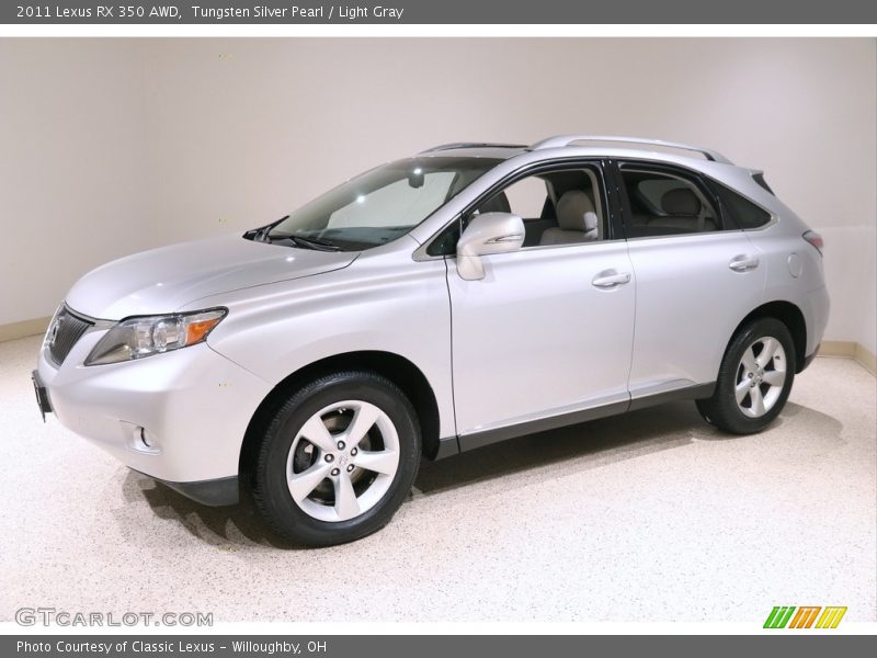 Tungsten Silver Pearl / Light Gray 2011 Lexus RX 350 AWD
