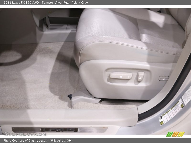 Tungsten Silver Pearl / Light Gray 2011 Lexus RX 350 AWD