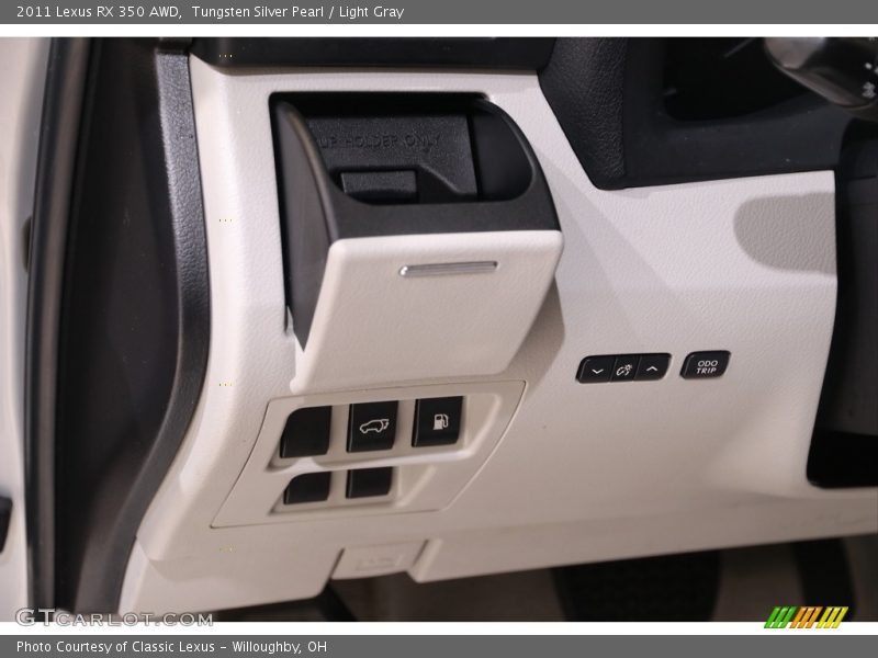 Tungsten Silver Pearl / Light Gray 2011 Lexus RX 350 AWD