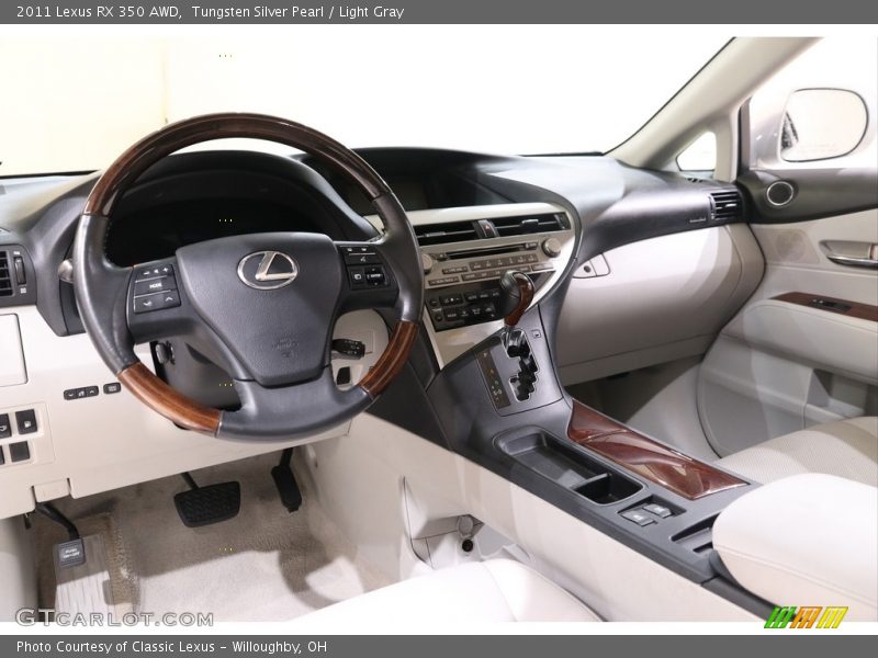 Tungsten Silver Pearl / Light Gray 2011 Lexus RX 350 AWD